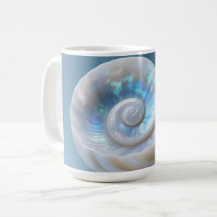 Mug Coquille de Nautilus iridescente en spirale