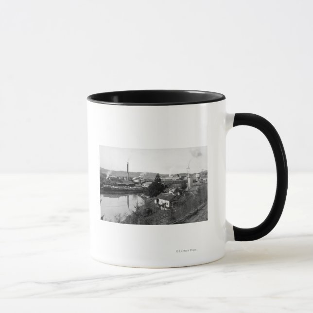 Mug Coquille, OR Vue ville et scieries (Droite)