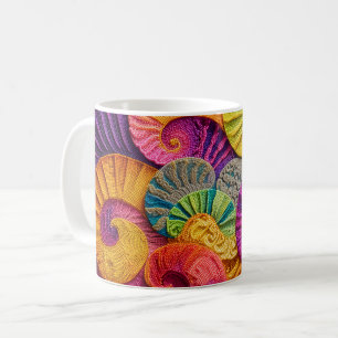 Mug Coquilles chromatiques : Mosaïque spirale vibrante