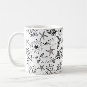 Mug Corail plante, tortue marine