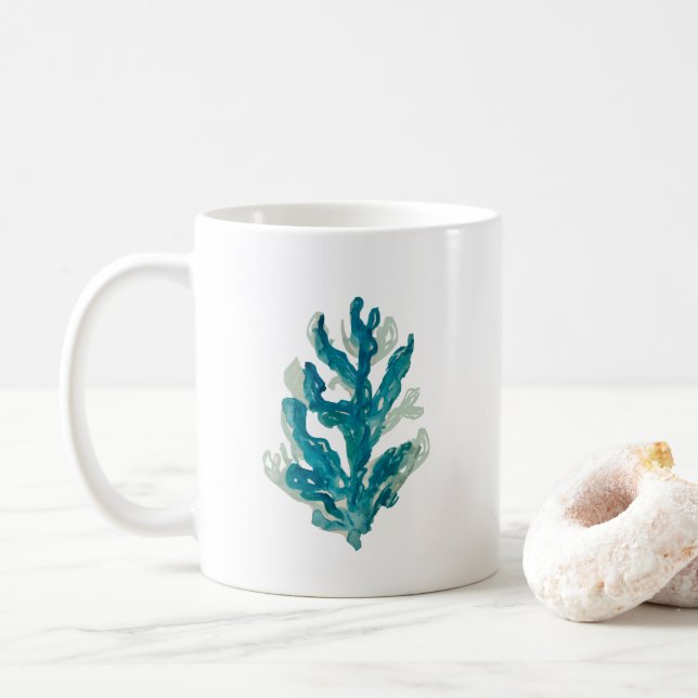 Mug Coral Reef Peinture Sirène Vie Plage Plage Boug (Avec donut)