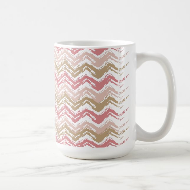 Mug Coral Spice Scribble ZigZag Chevron Motif (Droite)