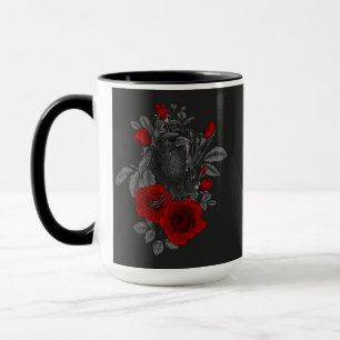 Mug Corbeau avec la clé et les roses