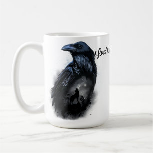 Mug Corbeau et loup qui hurle à la lune