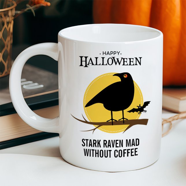 Mug Corbeau noir effrayant Halloween (Créateur téléchargé)