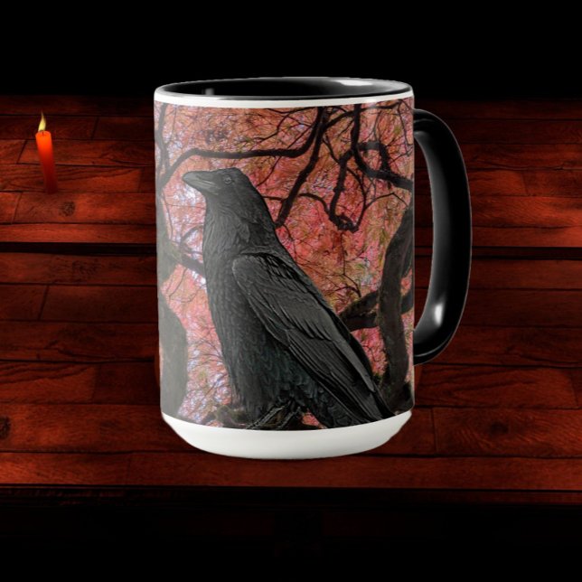 Mug Corbeau noir et érable gris japonais (In Situ)