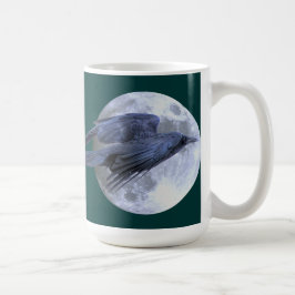 Mug Corbeau noir volant et lune celtique, Wiccan