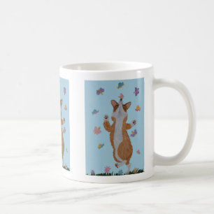 Mug Corgi dansant avec des papillons