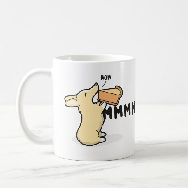 Mug … Corgi du tarte Mmm [rouge/blanc] (Gauche)