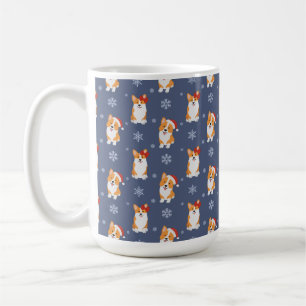 Mug Corgis à Santa Hats et Snowflakes Motif