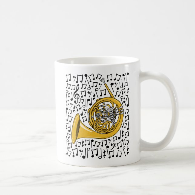 Mug Corne française avec notes musicales, musicien de  (Droite)