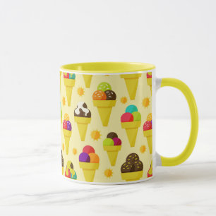 Mug Cornets de crème glacée colorés de bande dessin