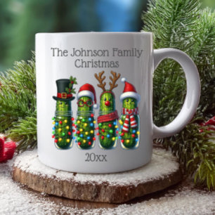 Mug Cornichons de Noël drôles Nom de famille