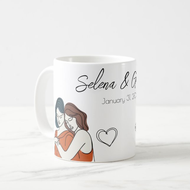 Mug Correspondance lesbienne personnalisée (Devant gauche)