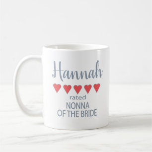 Mug Cortège de mariage & mariée 5 cœurs Nonna de la ma