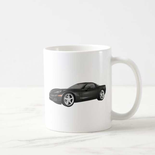 Mug Corvette 2008 : Voiture de sport : Finition noire (Droite)
