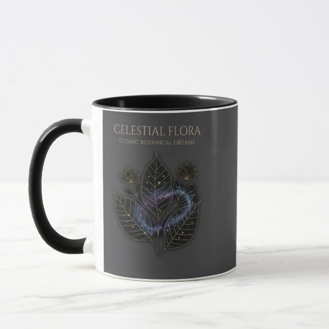 Mug Cosmic Botanical Shadows & Starry Plant Outlines (Gauche)