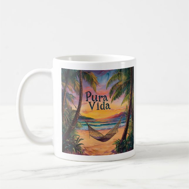 Mug Costa Rica Pura Vida Beach Sunset et Hammock Coff (Gauche)