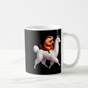 Mug Costume de famille de marmotte montant un lama pou