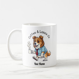 Mug Costume de travail drôle de chien Colley Café