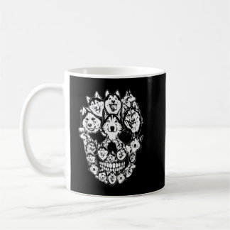 Mug Costume d'Halloween drôle Crâne Sibérien Husky Chi