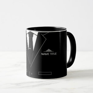 Mug Costume noir et Cravate personnalisé pour entrepri