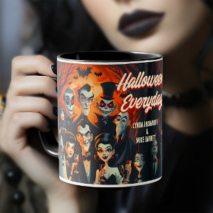Mug Costumes les années 50 de jour d'Halloween vintage