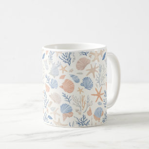 Mug Côtière rustique - Coquillages, Starfish, Reef (34