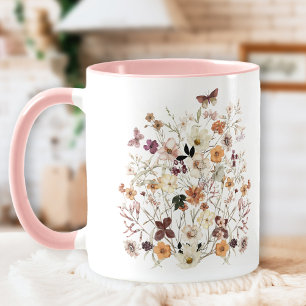 Mug Cottagecore Fleur sauvage rose Floral