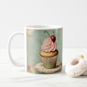Mug Cottagecore Vintage Pays Français Cupcake Rose