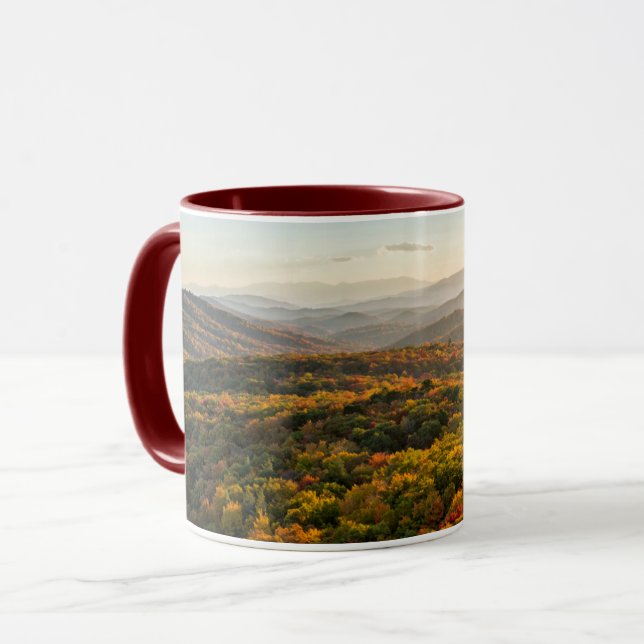 Mug Coucher de soleil d'automne | Caroline du Nord (Devant gauche)