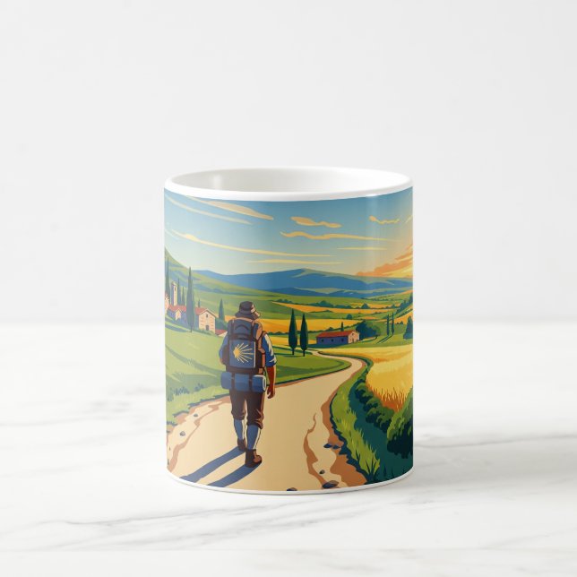 Mug Coucher de soleil de Camino de Santiago Hiker (Centre)