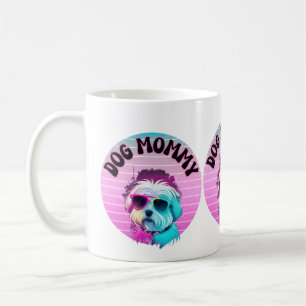 Mug Coucher de soleil de maman de chien en rose avec l