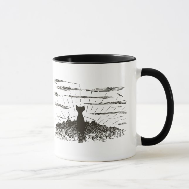 Mug Coucher de soleil d'observation de chats (Droite)