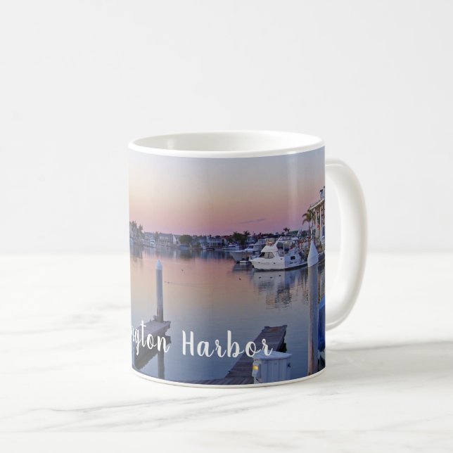 Mug Coucher de soleil du port de Huntington (Devant droit)