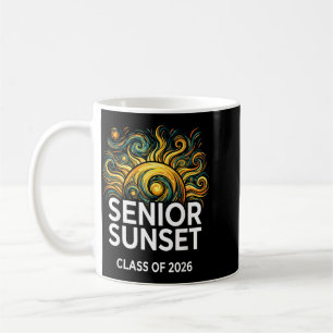 Mug Coucher de soleil senior Rétro Diplômé Cl 2026 Gra