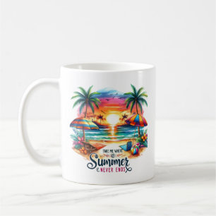 Mug Coucher de soleil sur la plage à coup de pinceau -