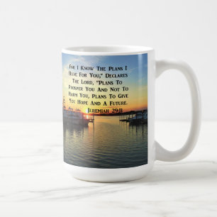 MUG COUCHER DE SOLEIL SUR LE LAC JEREMIAH 29:11 SCRIPT