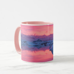 Mug Coucher de soleil sur le lagon du glacier Jokulsar
