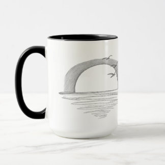 Mug Coucher de soleil sur l'eau avec des oiseaux