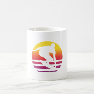 Mug Coucher de soleil surfeur Rétro