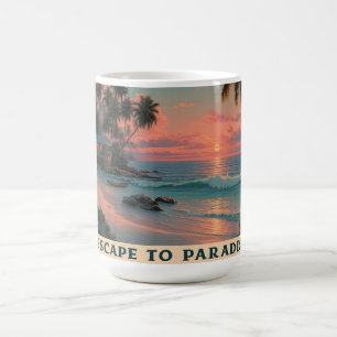 Mug Coucher de soleil tropical vibrant et pictural sur