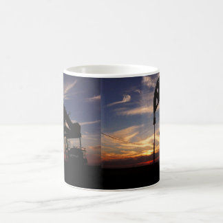 MUG COUCHER DU SOLEIL DE GISEMENT DE PÉTROLE