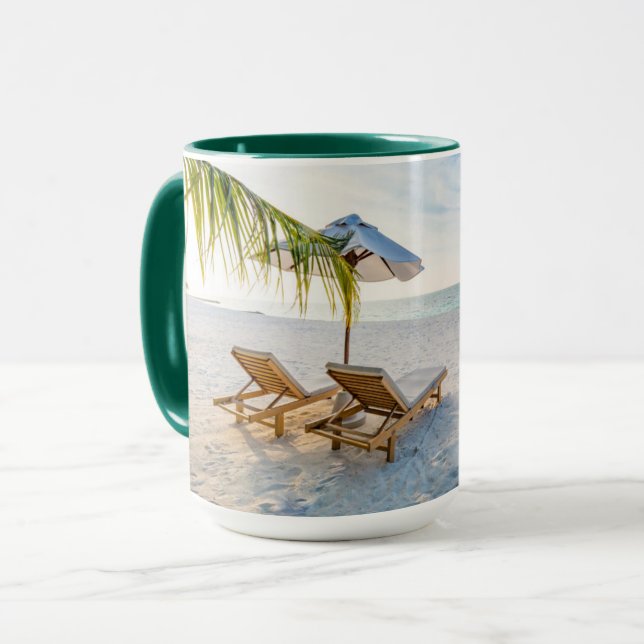 Mug Coucher du soleil extraordinaire de plage (Devant gauche)