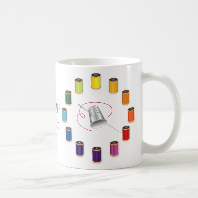 Mug Coudre le tonifiant, l'aiguille et les fils (Droite)