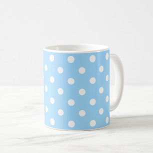 Mug Couleur Bleu Clair Enchantant Avec Pois Blancs