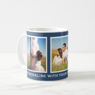 Mug Couleur bleu foncé ou personnalisée 3 Photo Cof 