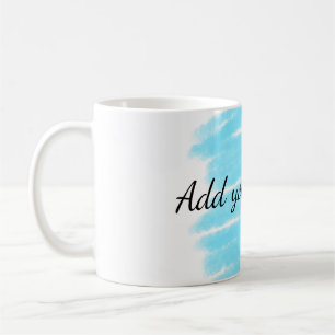 Mug Couleur bleue ajouter un nom message texte lancer