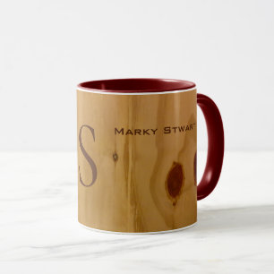 Mug couleur bois rustique combo_mug avec nom