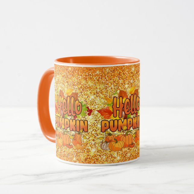 Mug Couleur de la Personnaliser d'automne du Citrouill (Devant gauche)